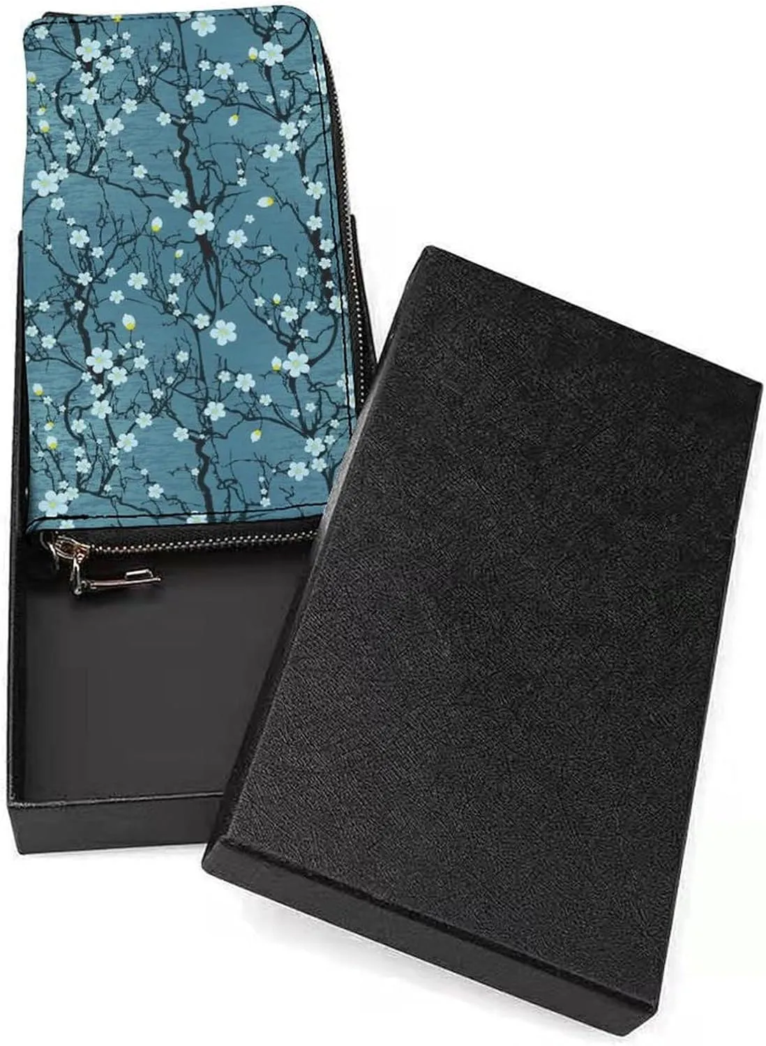 Winter Plum Flower Women's Leather Long Large Capacity Wallet Clutch Wallet with Hand Strap, 20x10.5cm, style-29-1