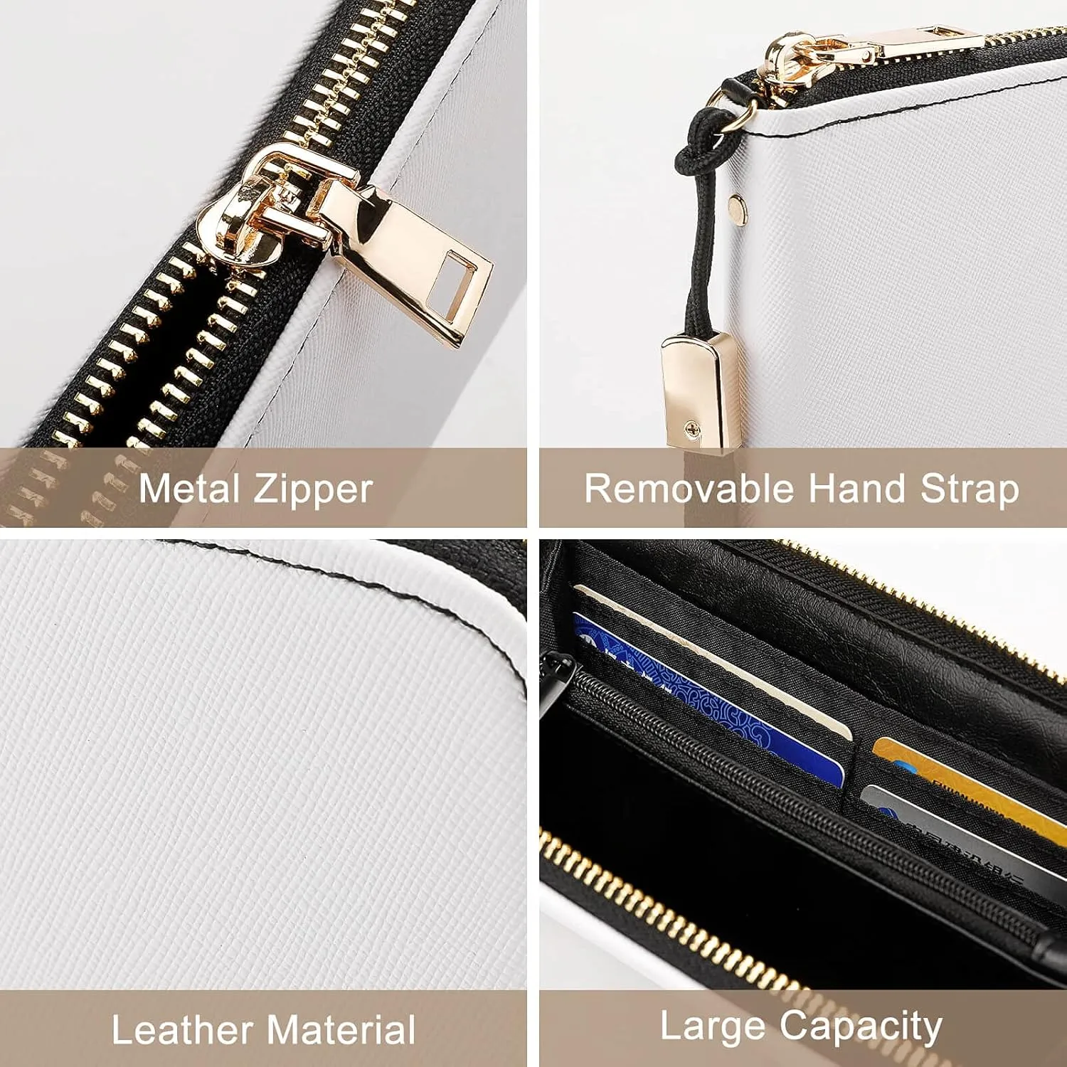 Winter Plum Flower Women's Leather Long Large Capacity Wallet Clutch Wallet with Hand Strap, 20x10.5cm, style-29-1