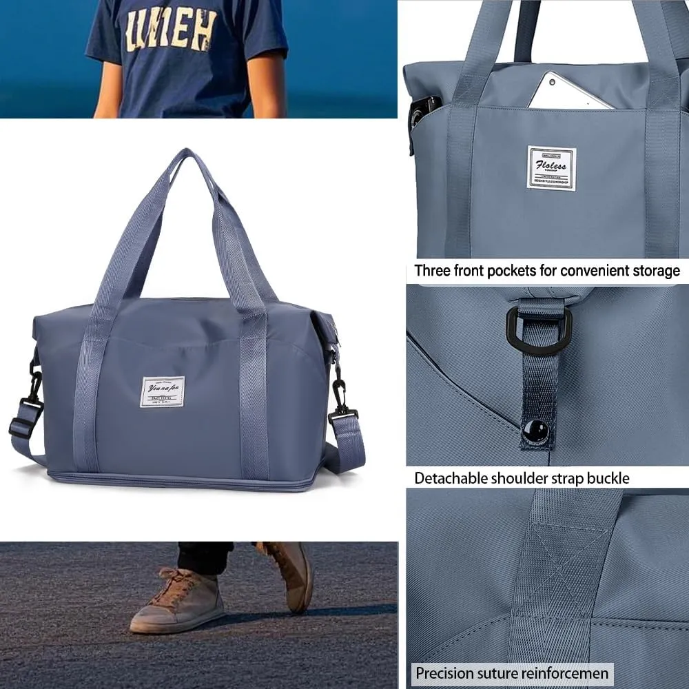 Women-Birthday Gifts Duffle Bag with.Expandable Compartment, Gifts for Personalized Girls Weekender Bag, Overnight for Women, Travel Bag with Makeup, Friend Bride Gifts(blue)