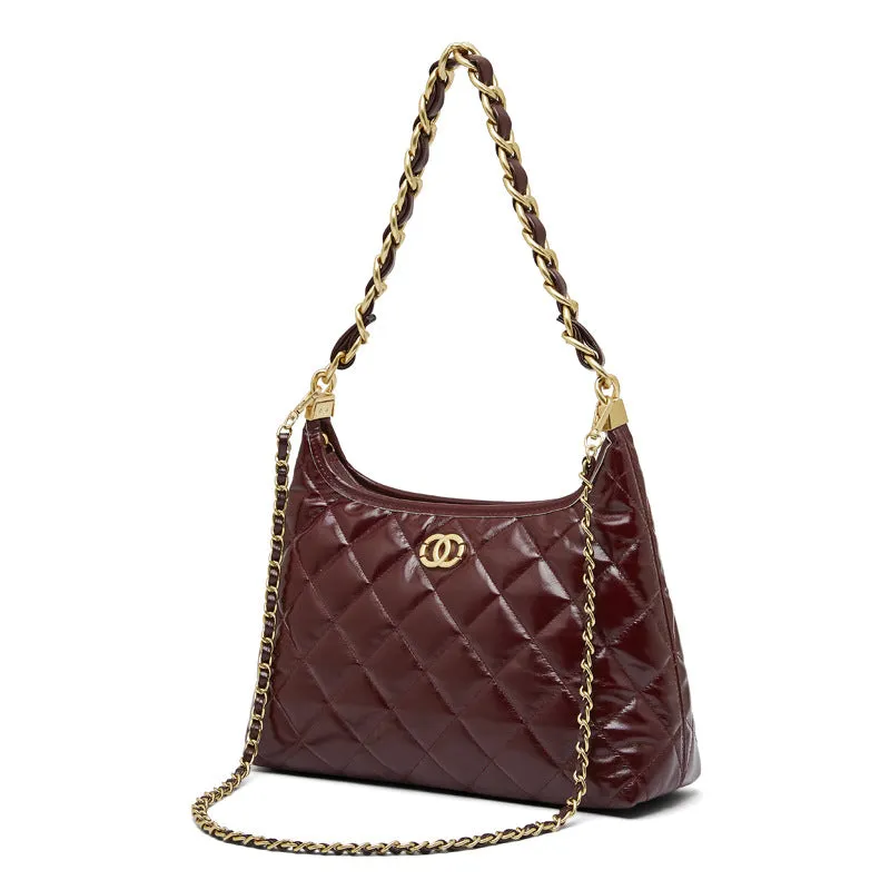 Women Fashion Quilted Leather Chain Shoulder Bag