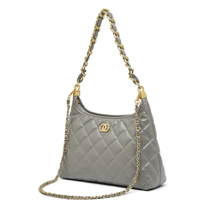 Women Fashion Quilted Leather Chain Shoulder Bag