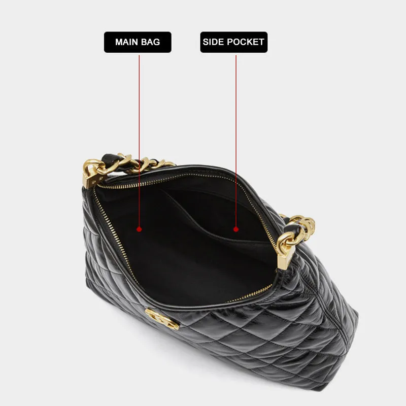 Women Fashion Quilted Leather Chain Shoulder Bag