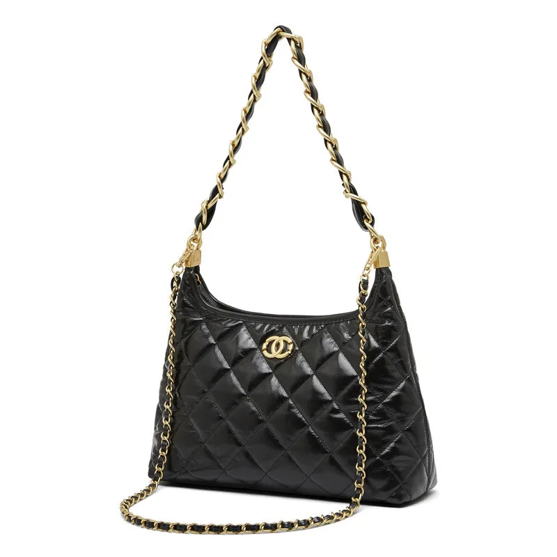 Women Fashion Quilted Leather Chain Shoulder Bag