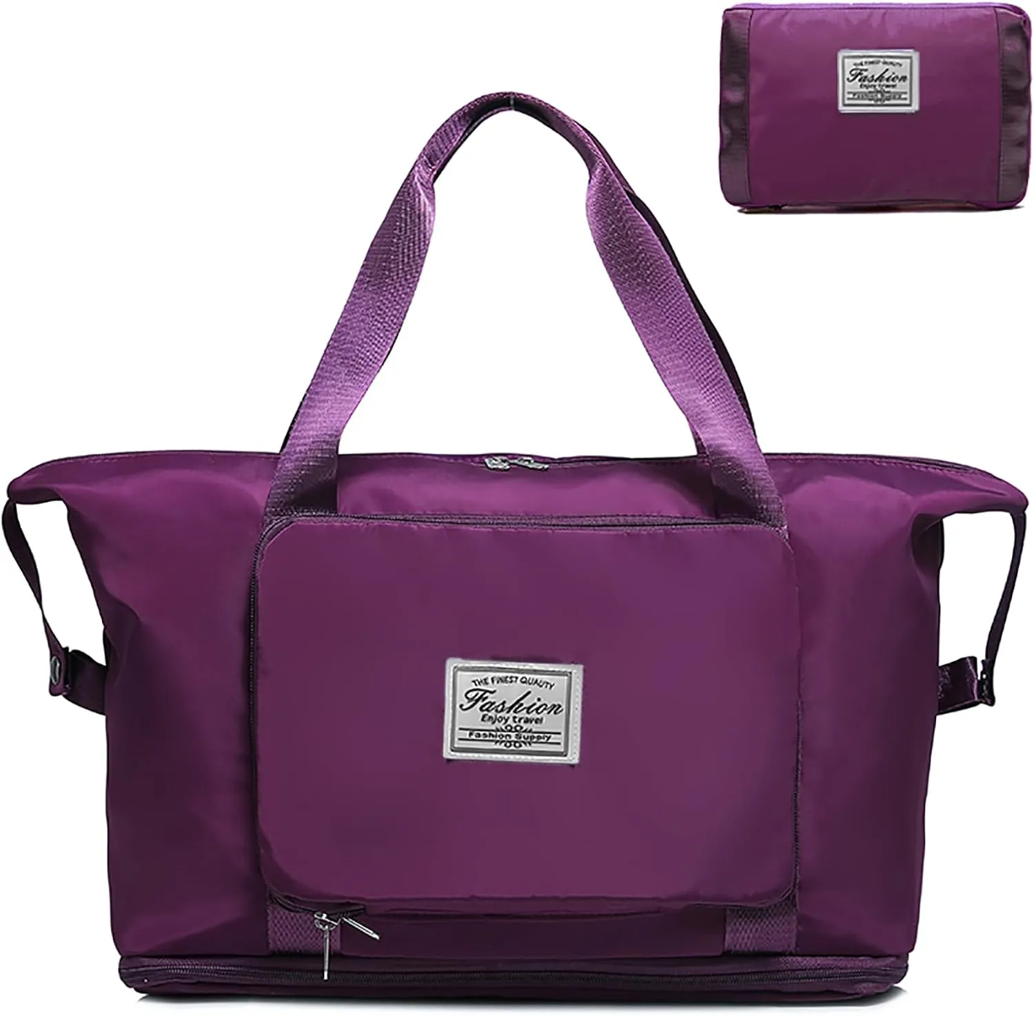 Women Gym Duffel Bags Expandable Luggage Tote Bag,Weekender Carry On Overnight Bags with Trolley Sleeve Wet Pocket Hospital Bag for Labor and Delivery Deep Purple