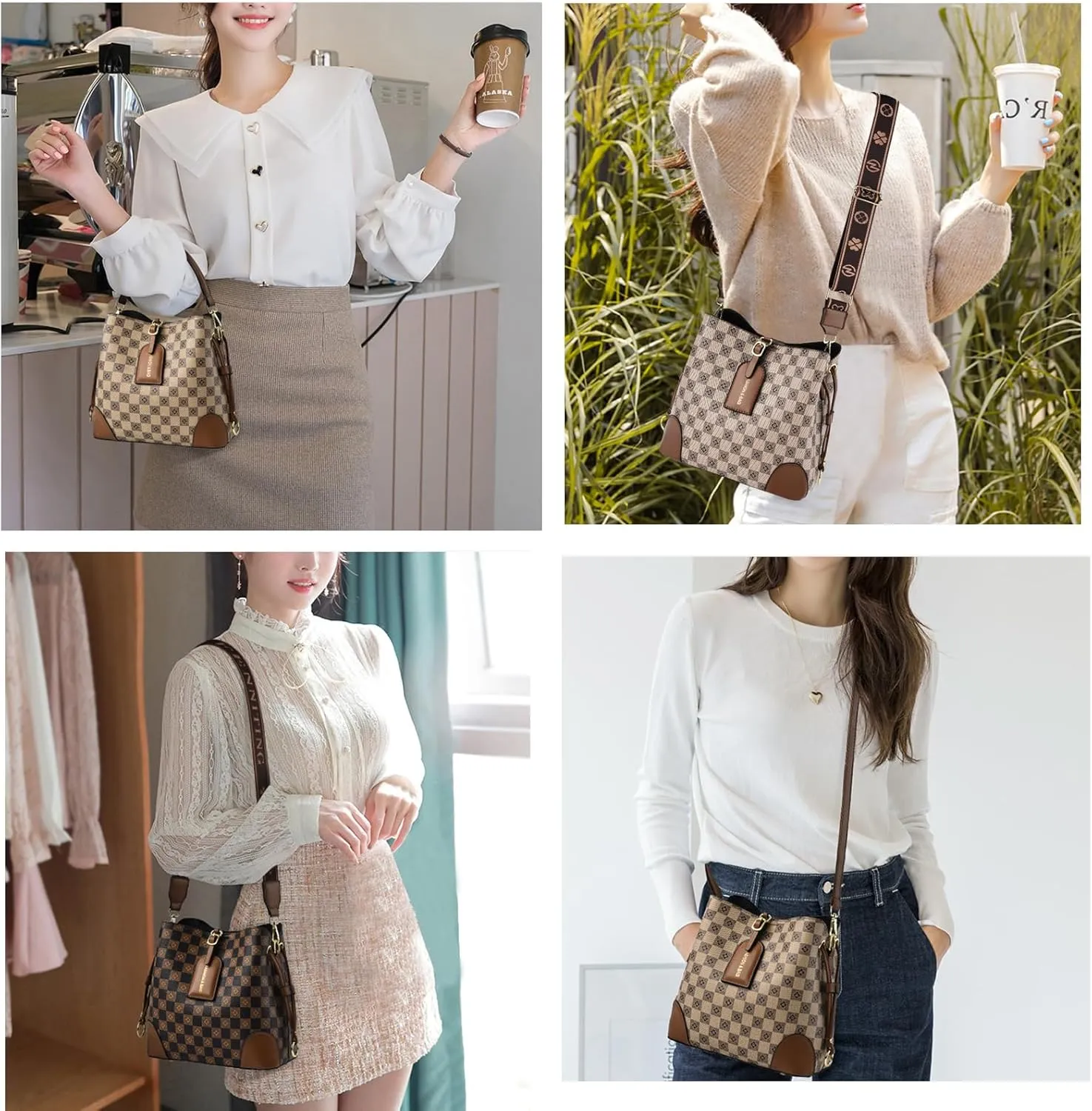Women Handbags and Purse Tote Bags Ladies Satchel Shoulder Bag Retro Top Handle Hobo Purse