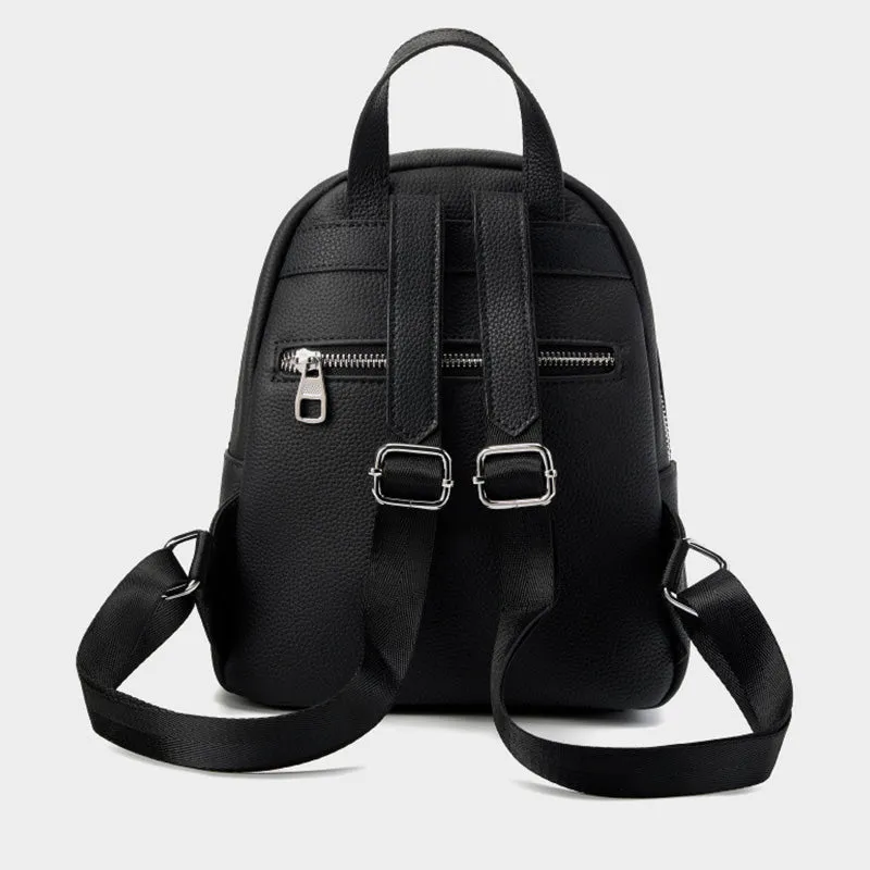 Women Minimalism Fashion Cowhide Casual Backpack