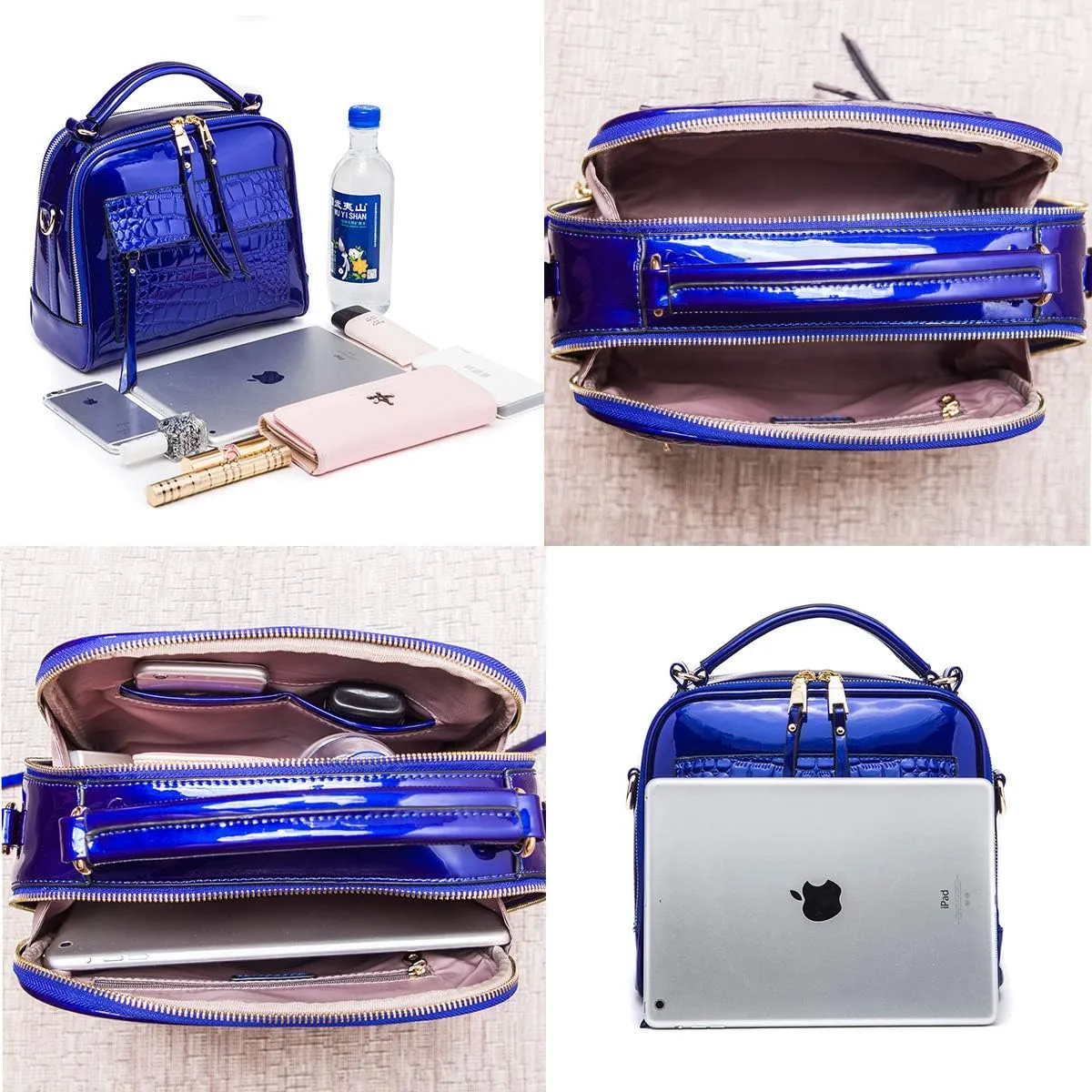 Women Patent Leather Handbag and Purses PU Satchels Shoulder Bags Crossbody Bags