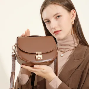 Women Plain Leather Fashion Casual Mini Cross Body Bag