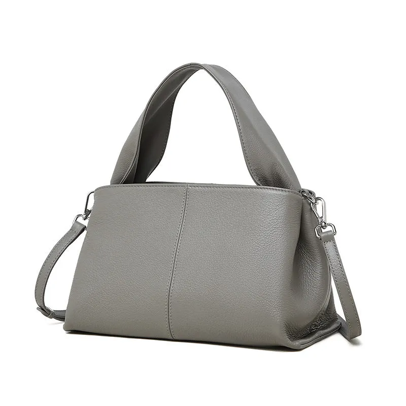 Women Simple Solid Leather Cross Body Purse
