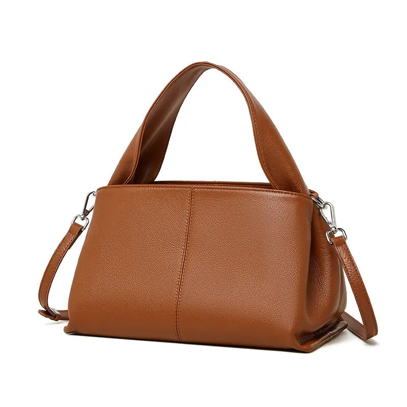 Women Simple Solid Leather Cross Body Purse