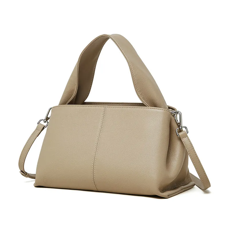 Women Simple Solid Leather Cross Body Purse
