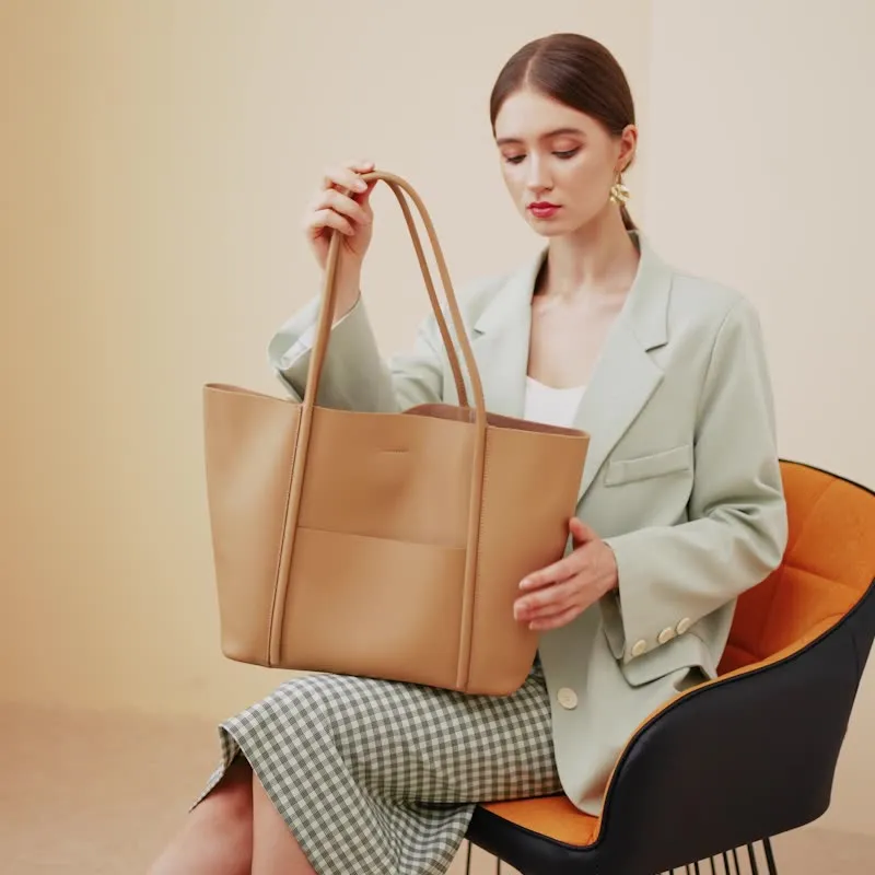 Women Stylish Casual Leather Shoulder Tote Bag