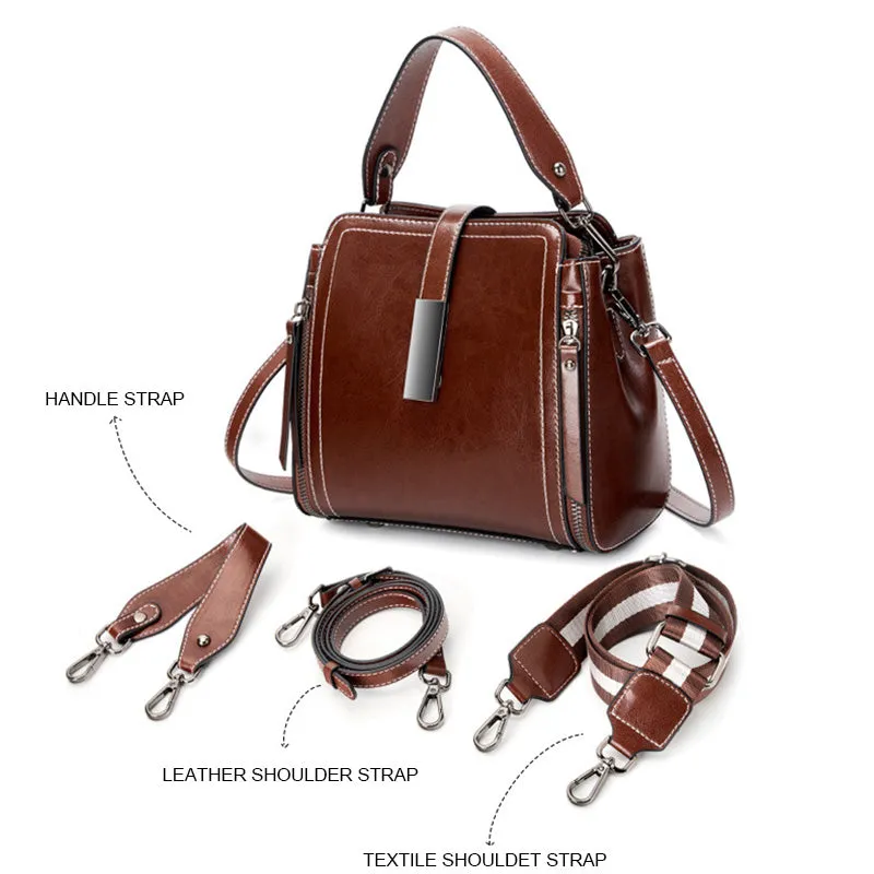 Women Vintage Leather Casual Satchel Bag