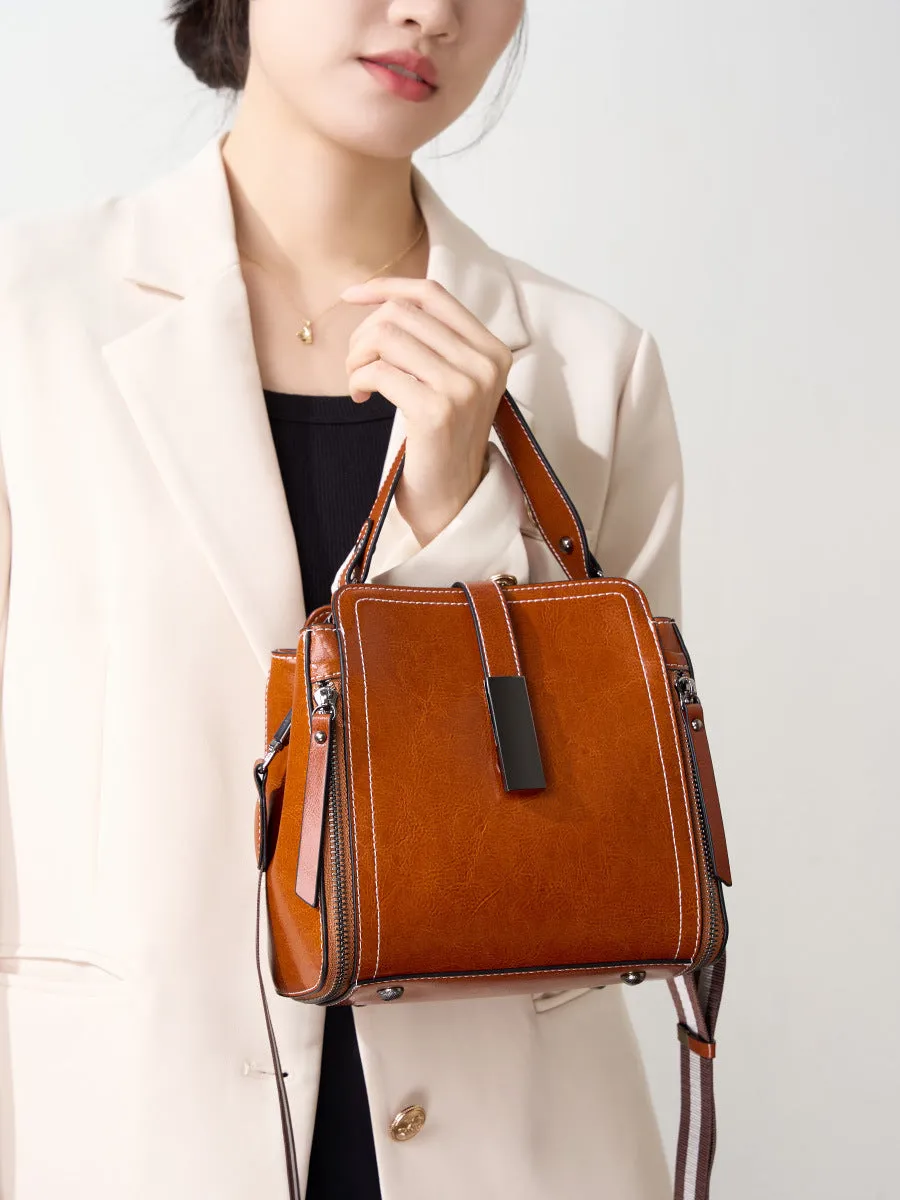 Women Vintage Leather Casual Satchel Bag