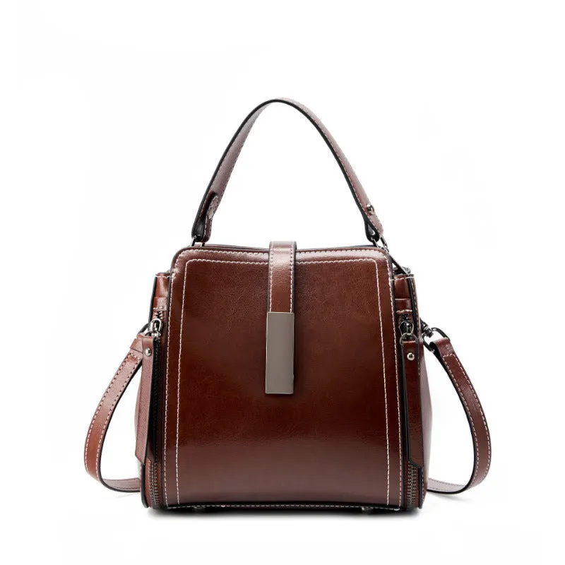 Women Vintage Leather Casual Satchel Bag