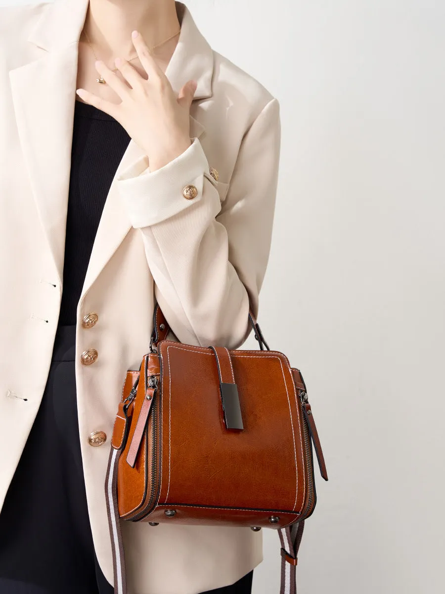 Women Vintage Leather Casual Satchel Bag