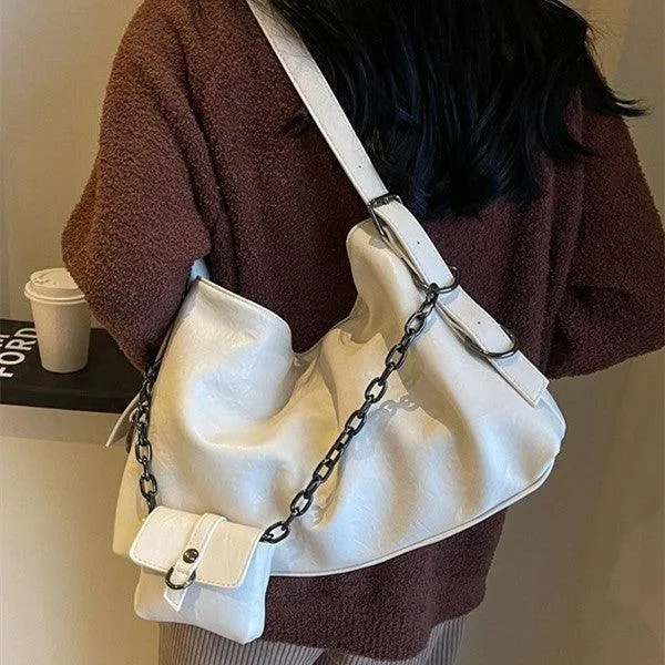 Women's Bags With Small Wallet Fashion Retro Chain Shoulder Bag
