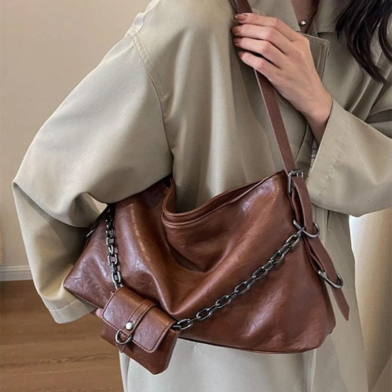 Women's Bags With Small Wallet Fashion Retro Chain Shoulder Bag