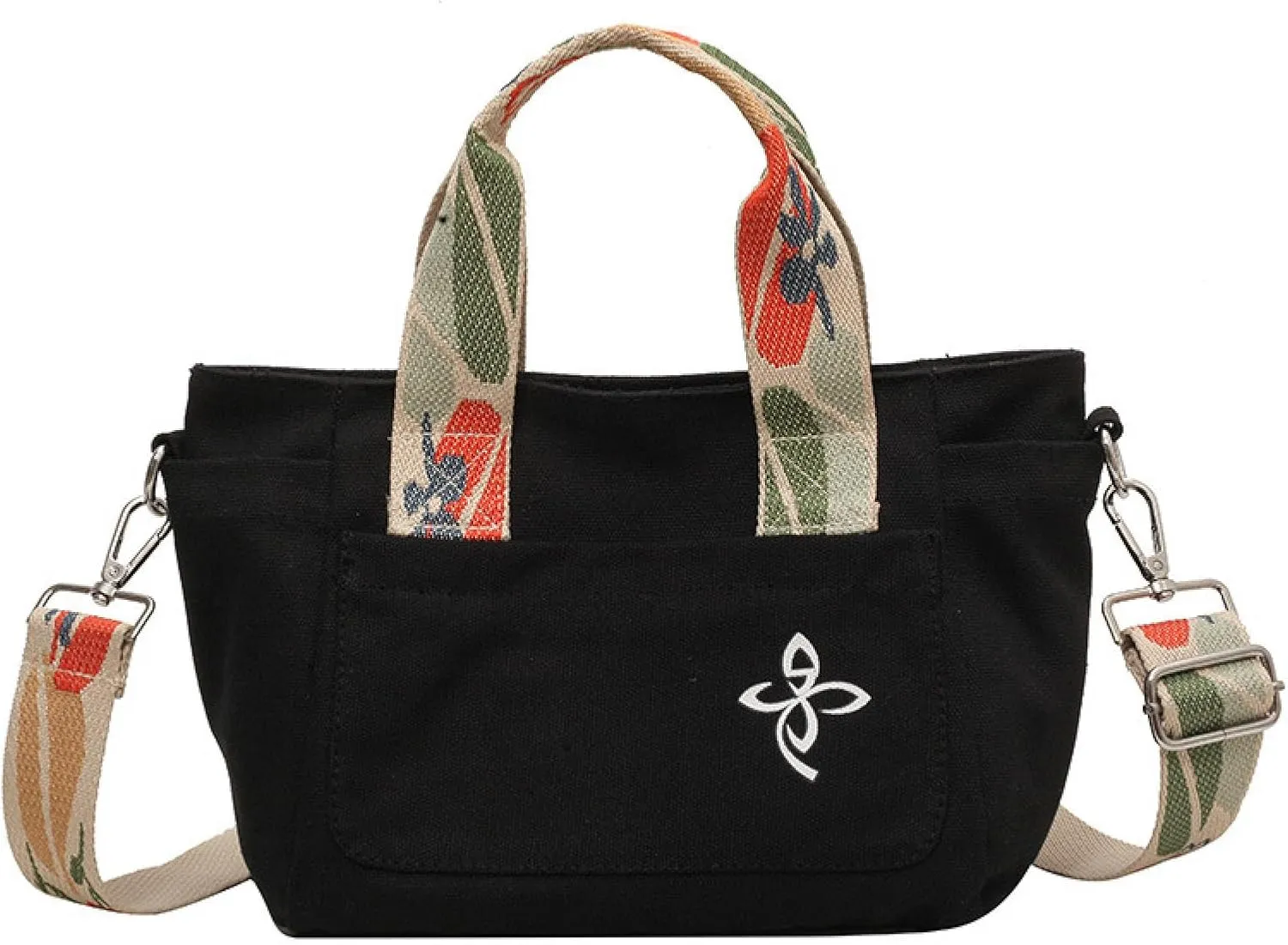 Women's Casual Multi Pocket Small Canvas Bag Single Shoulder Crossbody Bag for Commuting, Shopping and Yoga Practice
