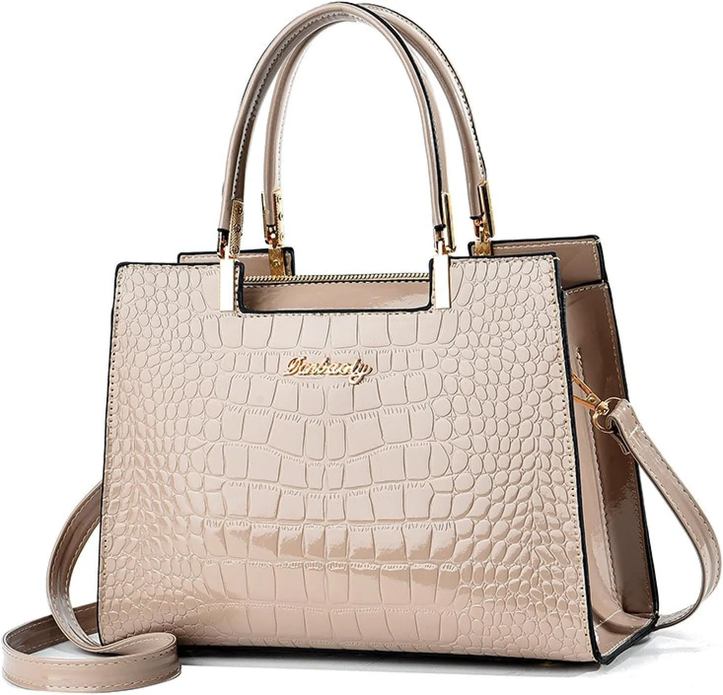 Women's Crocodile Skin Patterned Shoulder Bag, Laptop Bag with Large Capacity, Versatile Briefcase