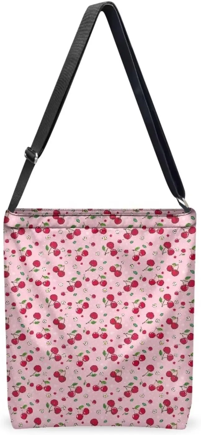 Women's Large Size Canvas Shoulder Cossbody Bag Ladies Zipper Messegner Tote Handbags Satchel Adjustable Straps
