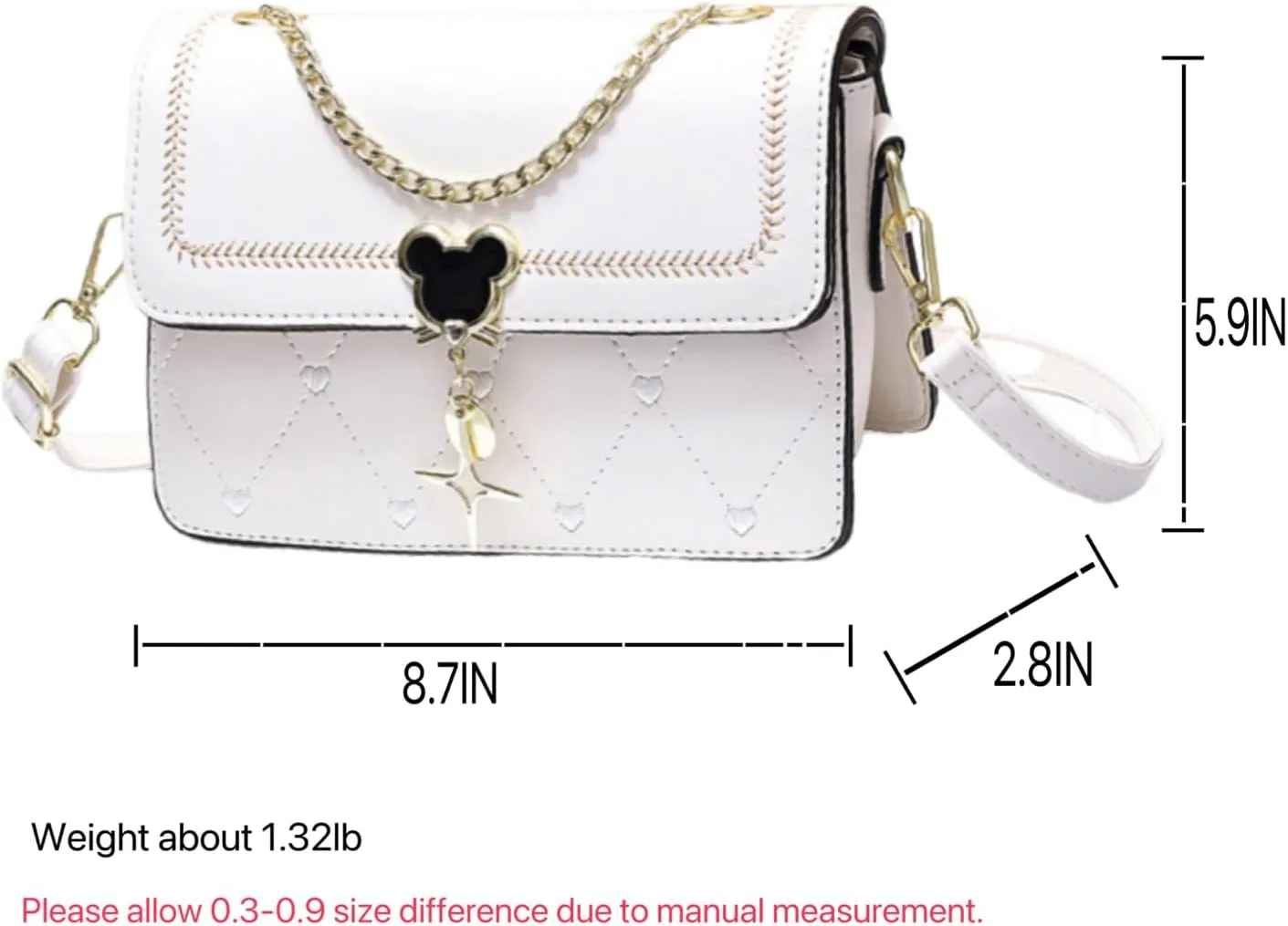 Womens Top Handle Satchel Heart Embroidered Quilted Purses Designer Handbags Small Crossbody Bags