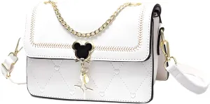 Womens Top Handle Satchel Heart Embroidered Quilted Purses Designer Handbags Small Crossbody Bags