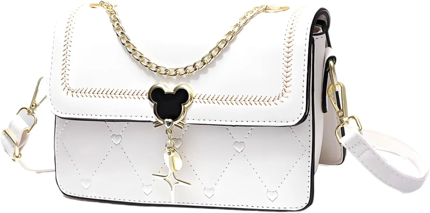 Womens Top Handle Satchel Heart Embroidered Quilted Purses Designer Handbags Small Crossbody Bags