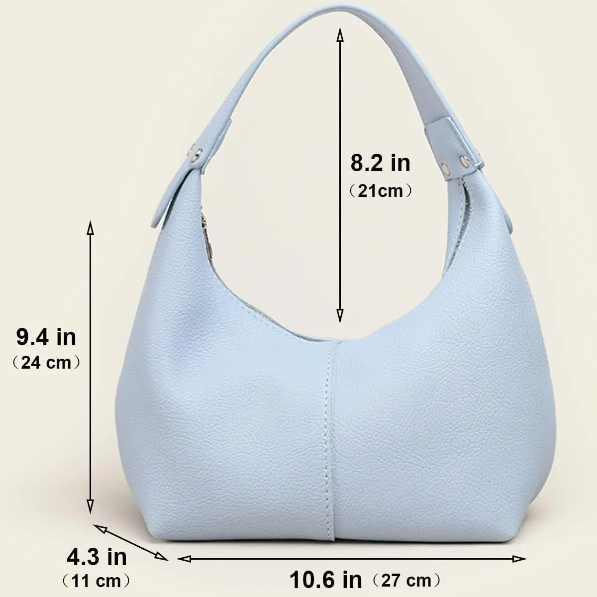Women's Vintage-Style Hobo Bag Ethical Vegan Leather Tote with Shoulder & Clutch Wear Options
