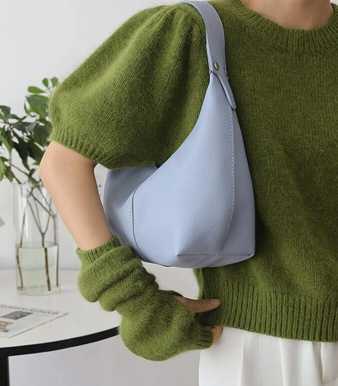 Women's Vintage-Style Hobo Bag Ethical Vegan Leather Tote with Shoulder & Clutch Wear Options