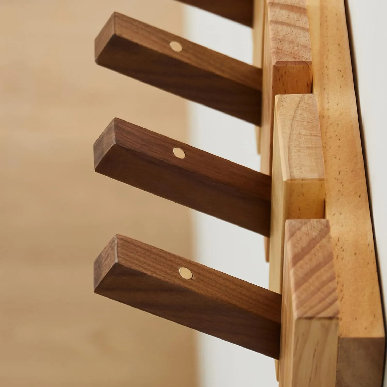 Wood Coat Rack Wall Mount, Wall Coat Hooks Hanger with 8 Hooks, Heavy Duty Wall Hooks for Hanging Coats/Keys/Hats/Robe&Towels/Plants/Bags, Walnut&Pine Wood