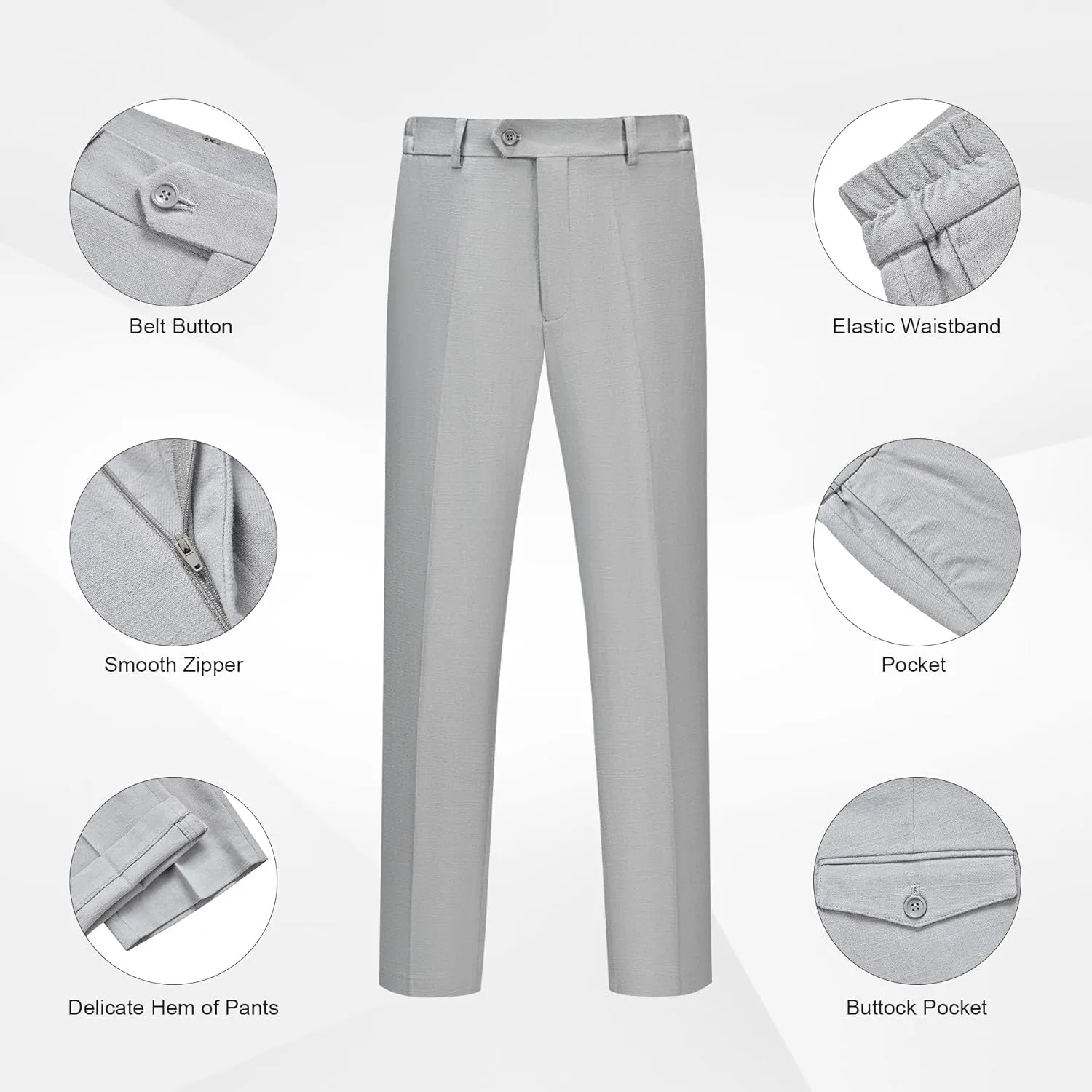 WULFUL Men's 2 Piece Slim Fit Suit Set One Button Blazer Jacket Pants Tuxedo Set for Party, Wedding and Business