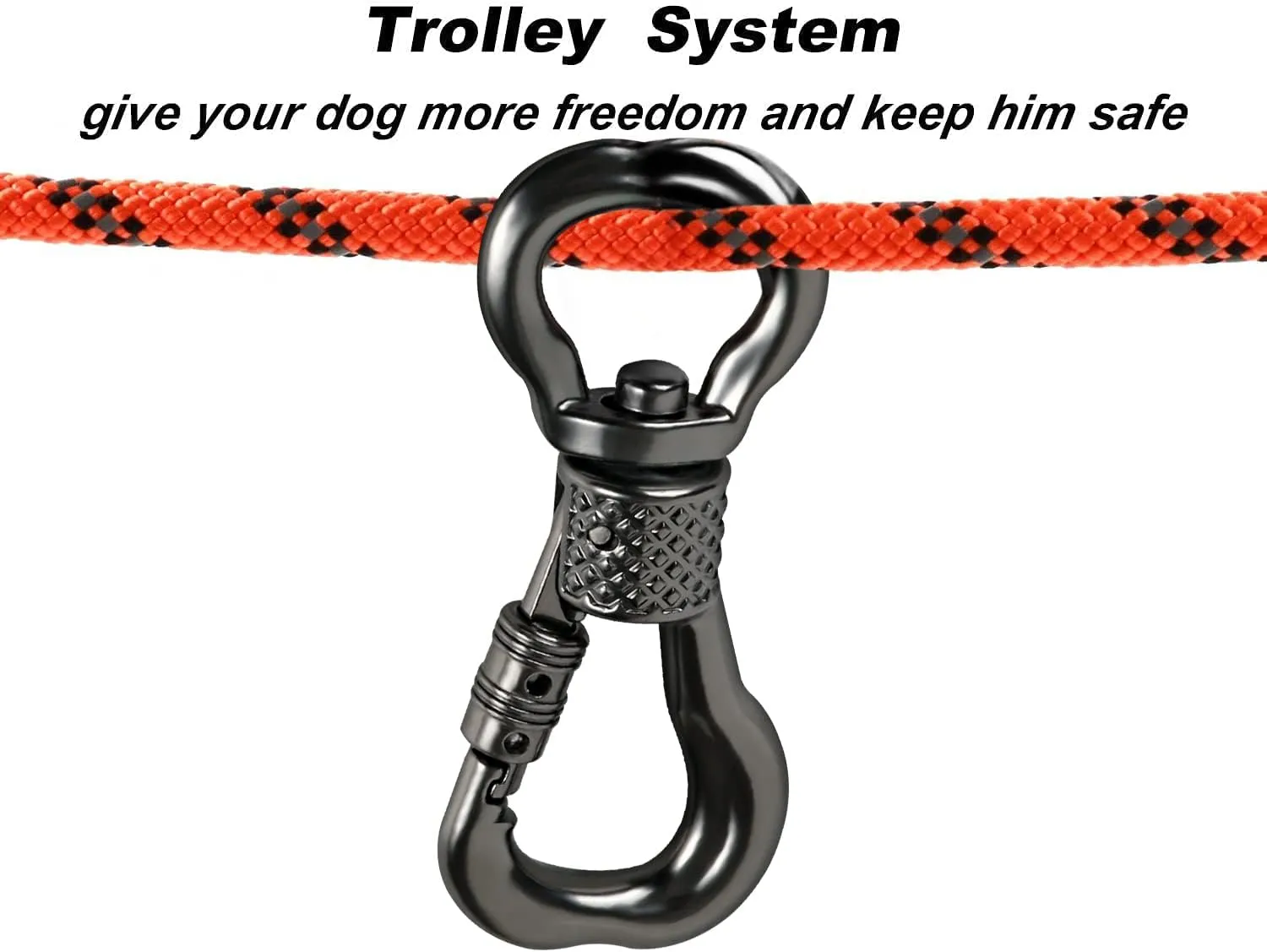 XiaZ Dog Tie Out Cable for Camping, 75ft Portable Overhead Trolley System for Dogs up to 200lbs，Dog Lead for Yard, Camping, Parks, Outdoor Events,5 min Set-up