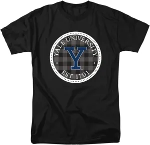 Yale University Official Plaid Badge Unisex Adult T Shirt