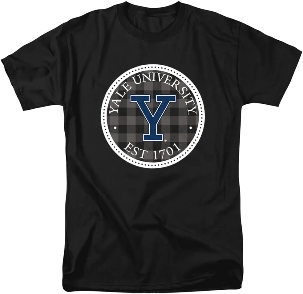 Yale University Official Plaid Badge Unisex Adult T Shirt