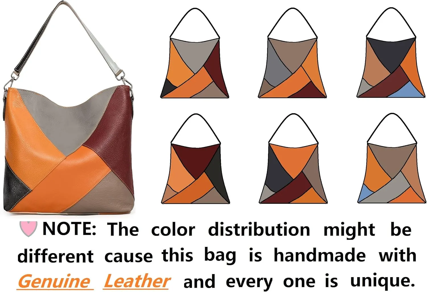 YALUXE Genuine Leather Shoulder Bags Stylish Hobo Handbags Purses Crossbody Bags for Women