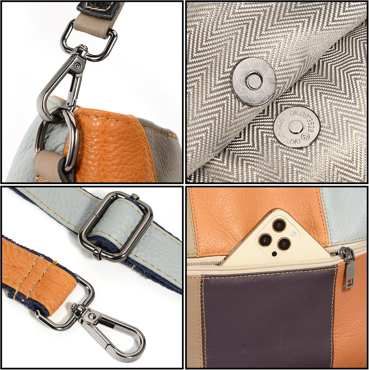 YALUXE Genuine Leather Shoulder Bags Stylish Hobo Handbags Purses Crossbody Bags for Women
