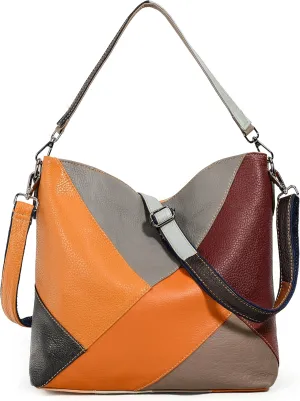 YALUXE Genuine Leather Shoulder Bags Stylish Hobo Handbags Purses Crossbody Bags for Women