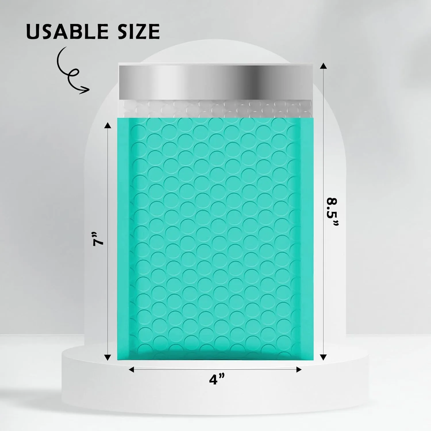 Yens Poly Bubble Mailers 4x8 100 Pack Teal Waterproof Self Seal Adhesive Shipping Bags, Cushioning Padded Envelopes for Shipping, Mailing, Packaging Usable 4x7