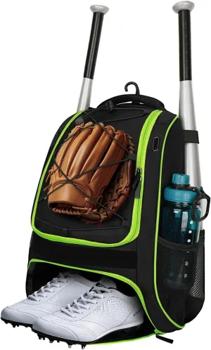 Youth Baseball Bag - Bat Backpack for Baseball, T-Ball & Softball Equipment & Gear, Bat & Glove Holder Gift