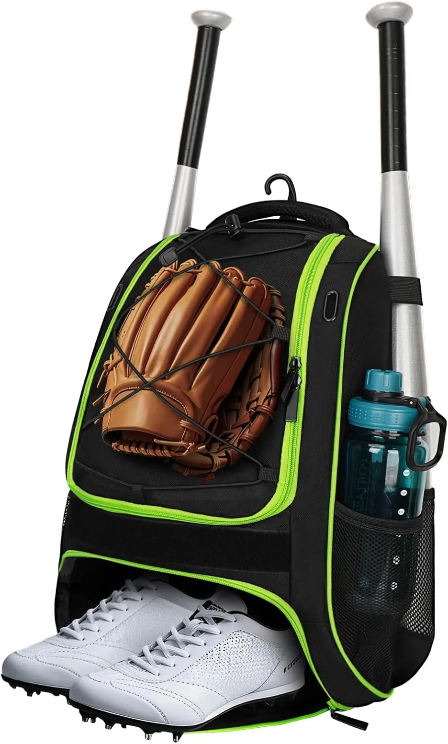 Youth Baseball Bag - Bat Backpack for Baseball, T-Ball & Softball Equipment & Gear, Bat & Glove Holder Gift