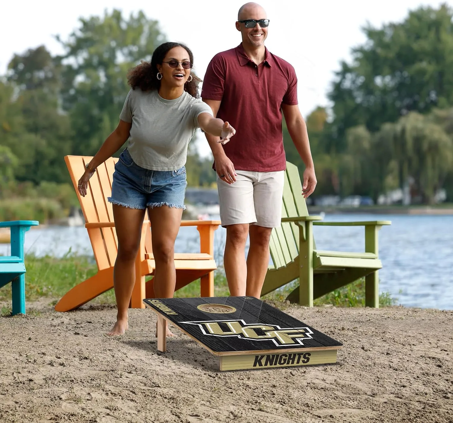 YouTheFan NCAA 2’ x 3’ Wood Cornhole Game with Logo Bags