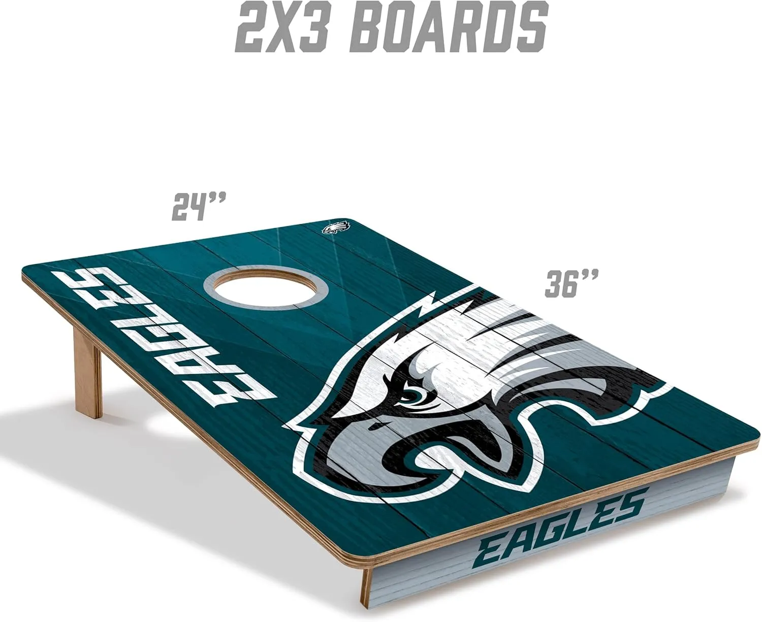 YouTheFan NFL 2’ x 3’ Wood Cornhole Game with Logo Bags
