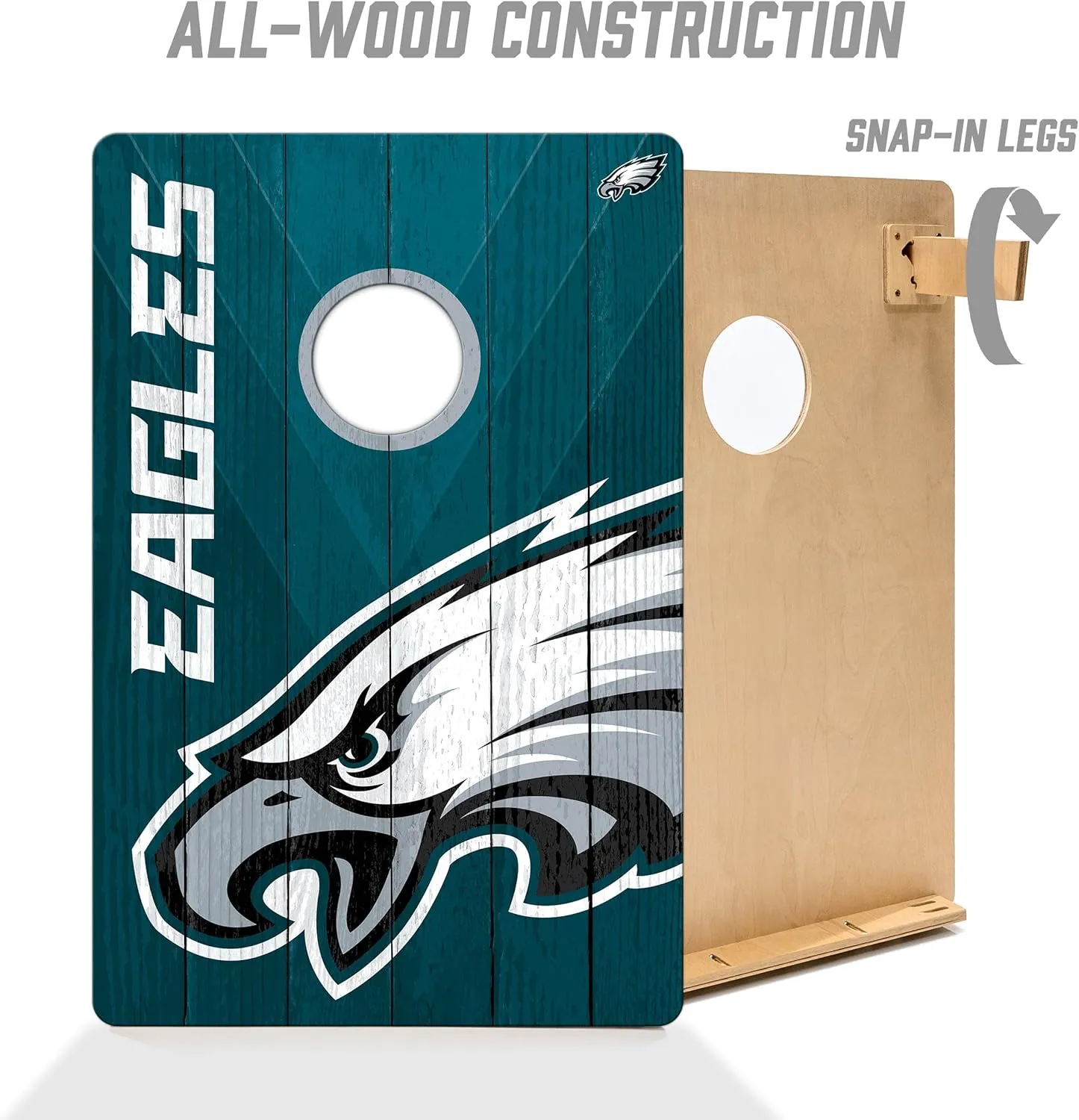 YouTheFan NFL 2’ x 3’ Wood Cornhole Game with Logo Bags