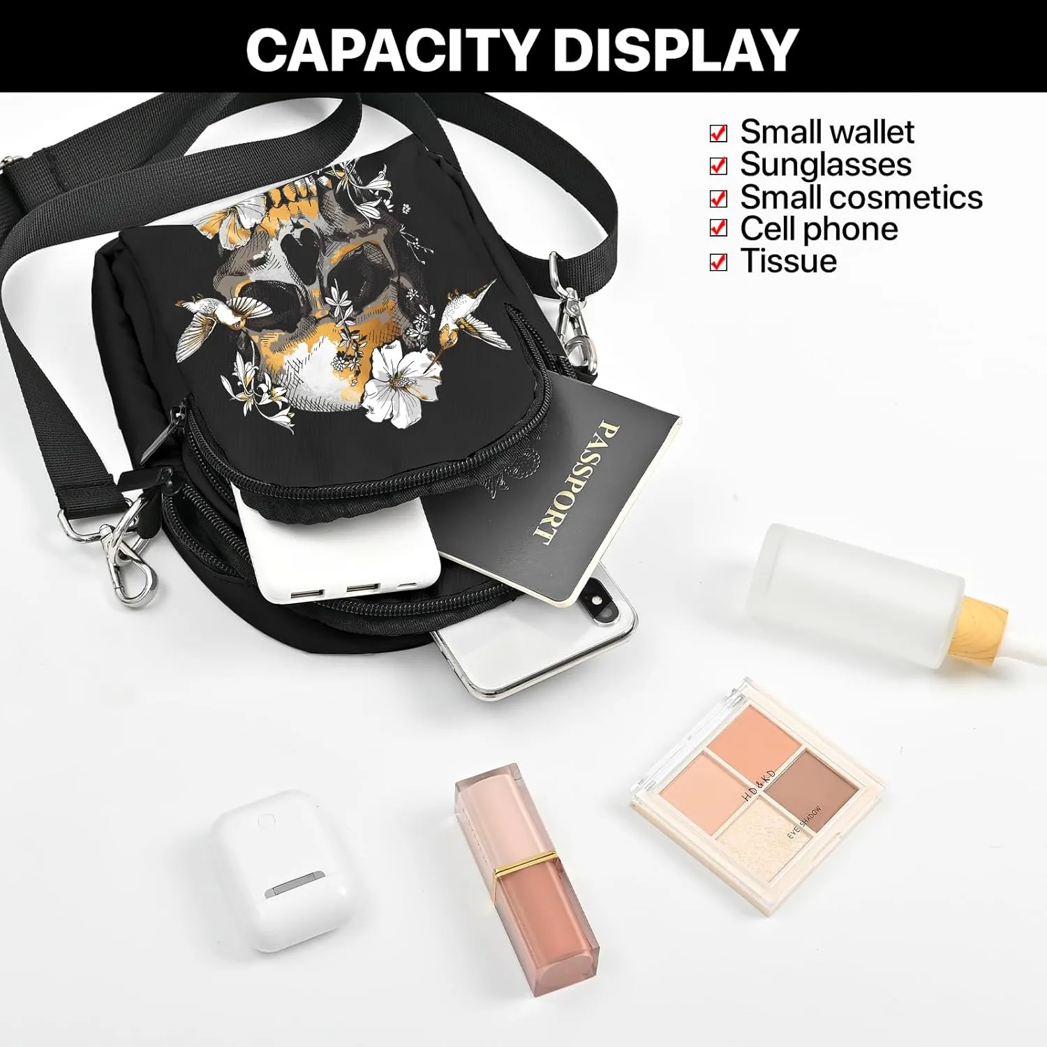 Yrebyou Crossbody Purse for Women Cell Phone Bag Small Lightweight Over Shoulder Bags with Adjustable Strap for Travel