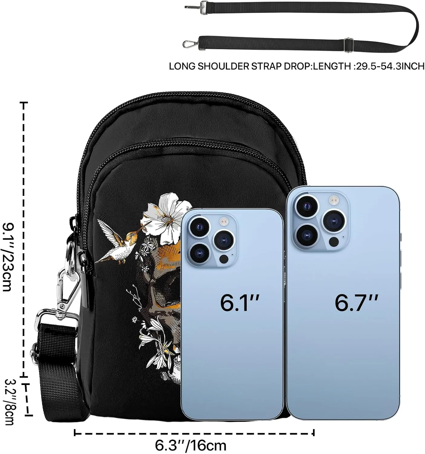 Yrebyou Crossbody Purse for Women Cell Phone Bag Small Lightweight Over Shoulder Bags with Adjustable Strap for Travel