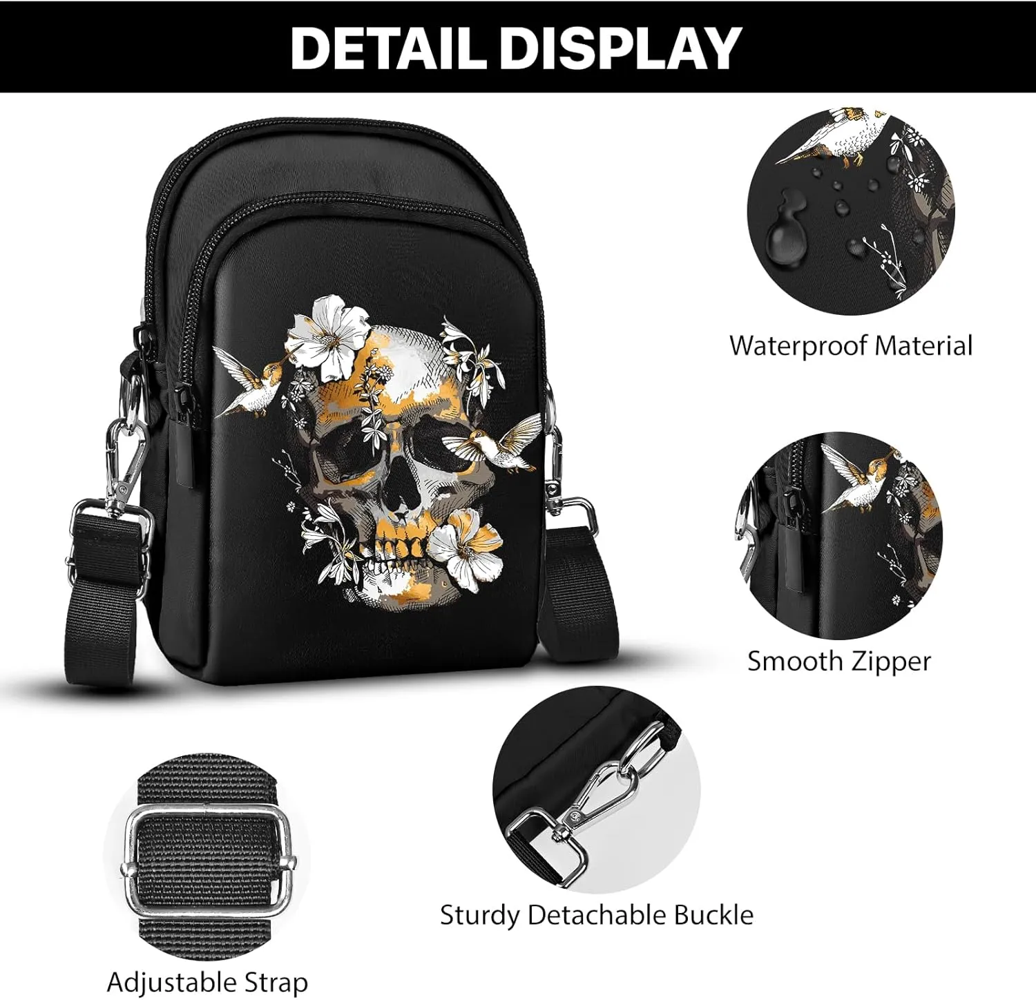 Yrebyou Crossbody Purse for Women Cell Phone Bag Small Lightweight Over Shoulder Bags with Adjustable Strap for Travel