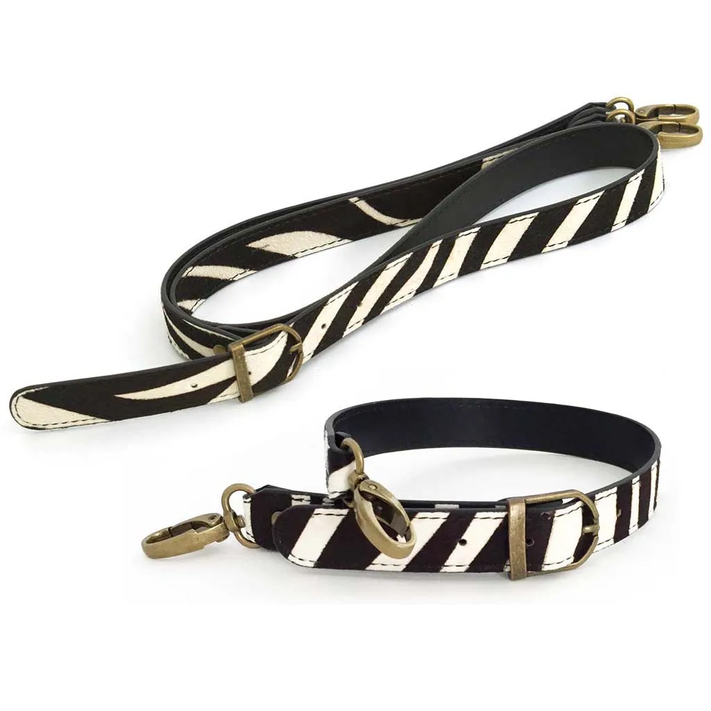 Zebra Print Leather Bag Straps