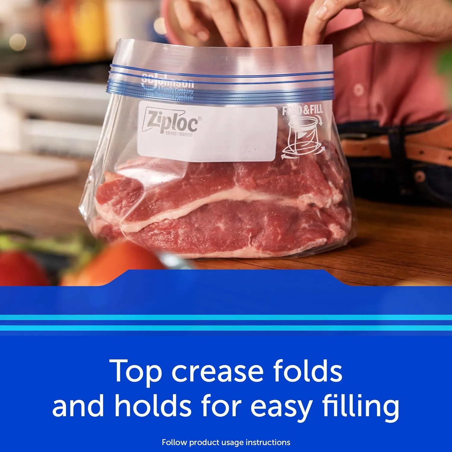 Ziploc Quart Food Storage Freezer Bags, New Stay Open Design with Stand-Up Bottom, Easy to Fill, 30 Count (Pack of 4)