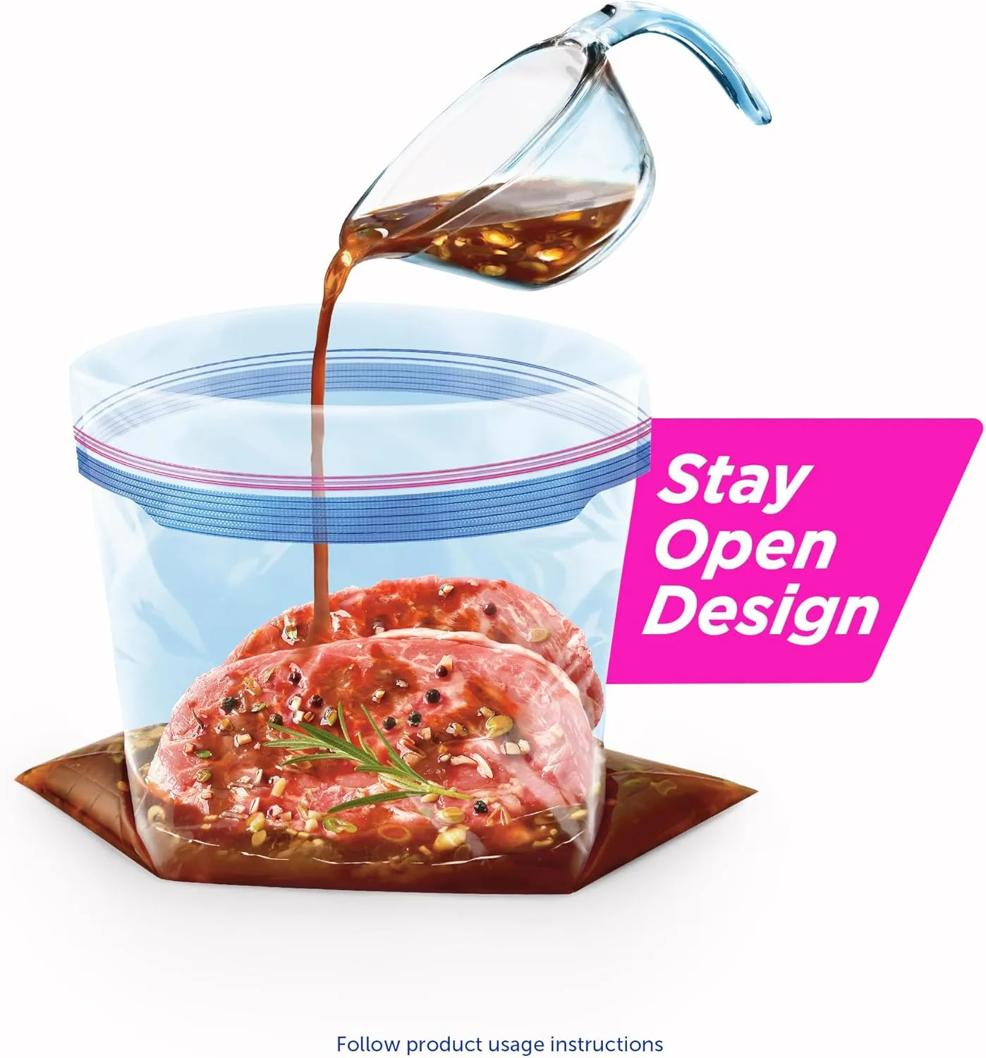 Ziploc Quart Food Storage Freezer Bags, New Stay Open Design with Stand-Up Bottom, Easy to Fill, 30 Count (Pack of 4)